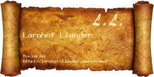 Larnhof Liander névjegykártya